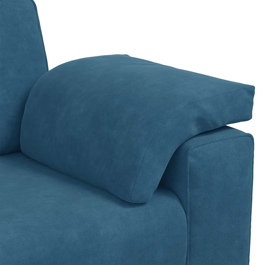 3-zitsbank blauw 220x77x82 cm fluweel