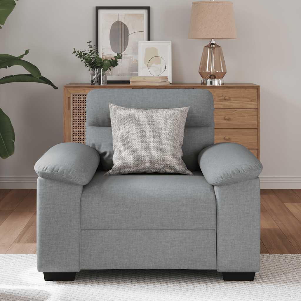 Fauteuil 100x81x84 cm stof lichtgrijs
