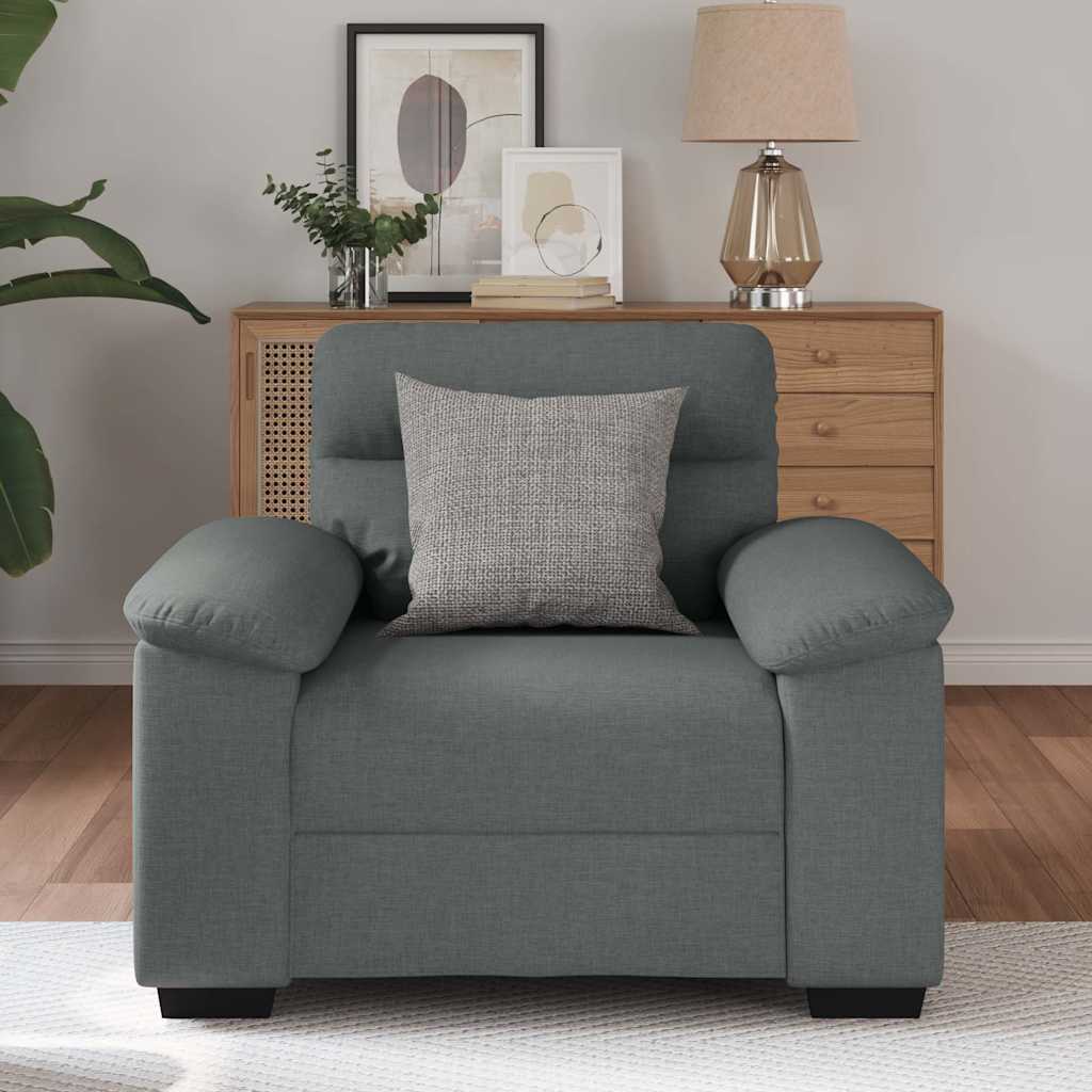 Fauteuil 100x81x84 cm stof donkergrijs