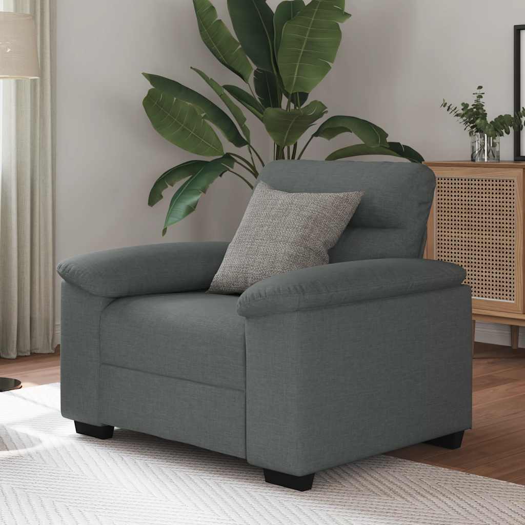 Fauteuil 100x81x84 cm stof donkergrijs