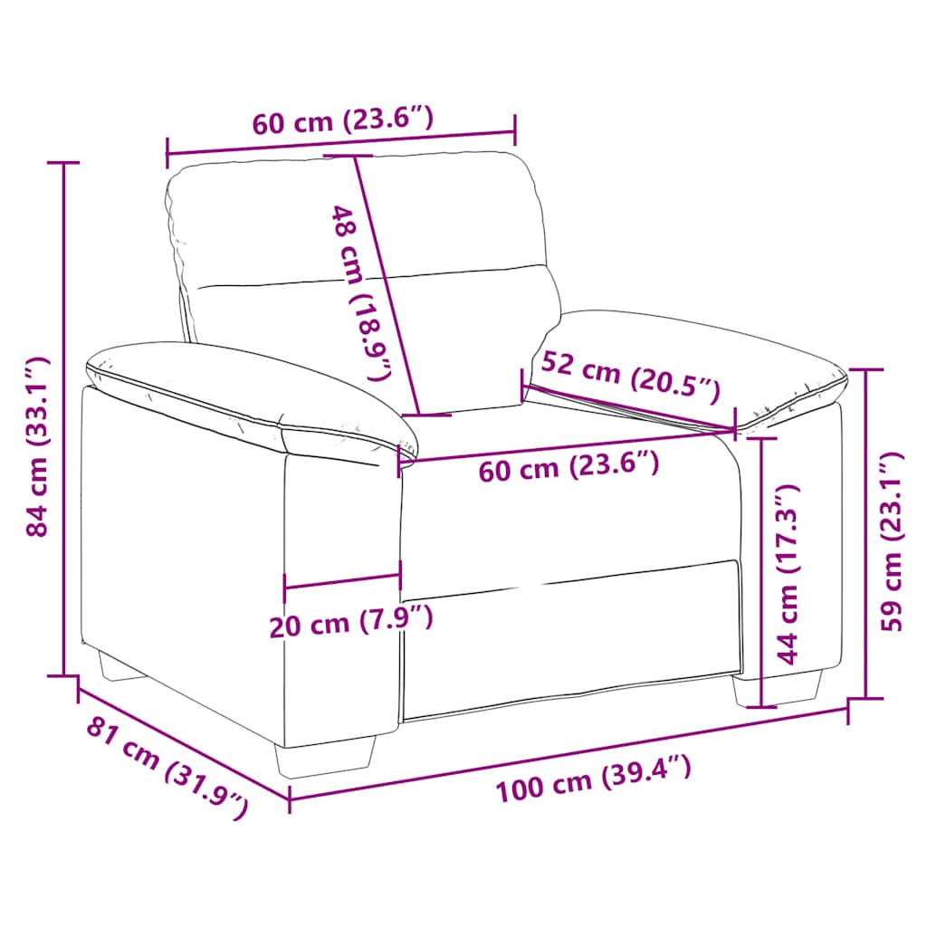 Sofastoel Bruin 100x81x84 cm Stof