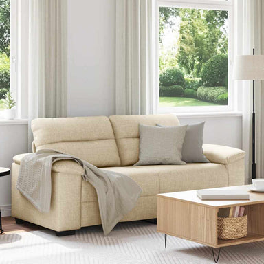 2-zitsbank crème 180x81x84 cm stof