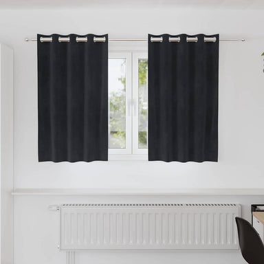 Verduisterende gordijnen 2 st Zwart 140 x 140 cm Fluweel