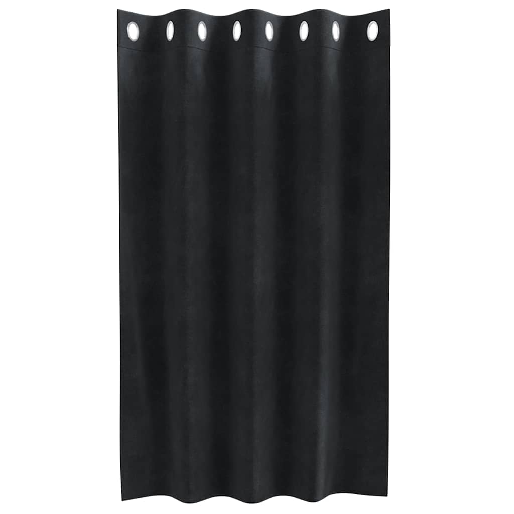 Verduisterende gordijnen 2 st Zwart 140 x 140 cm Fluweel
