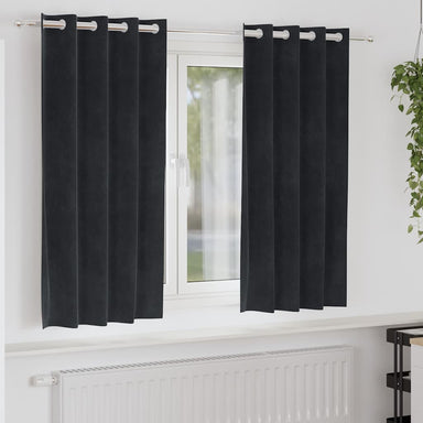 Verduisterende gordijnen 2 st Zwart 140 x 175 cm Fluweel