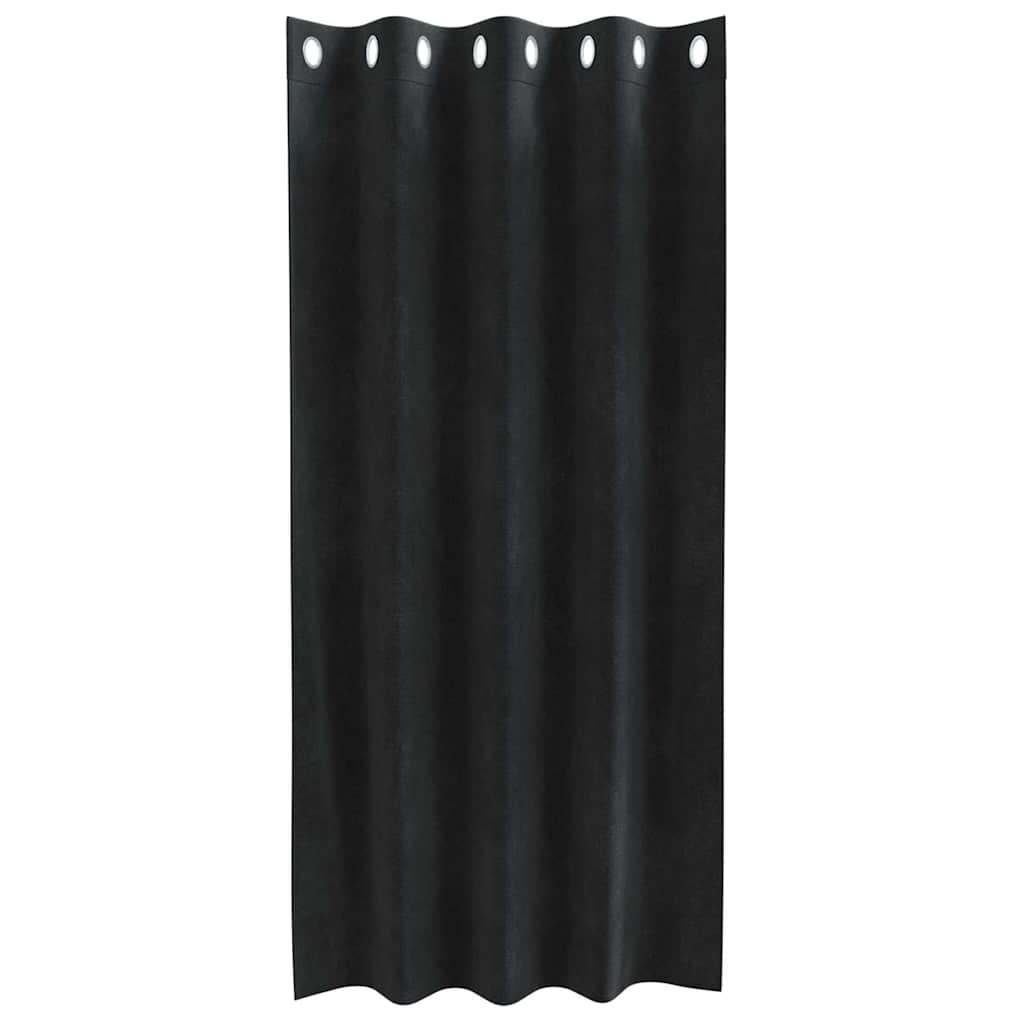 Verduisterende gordijnen 2 st Zwart 140 x 175 cm Fluweel