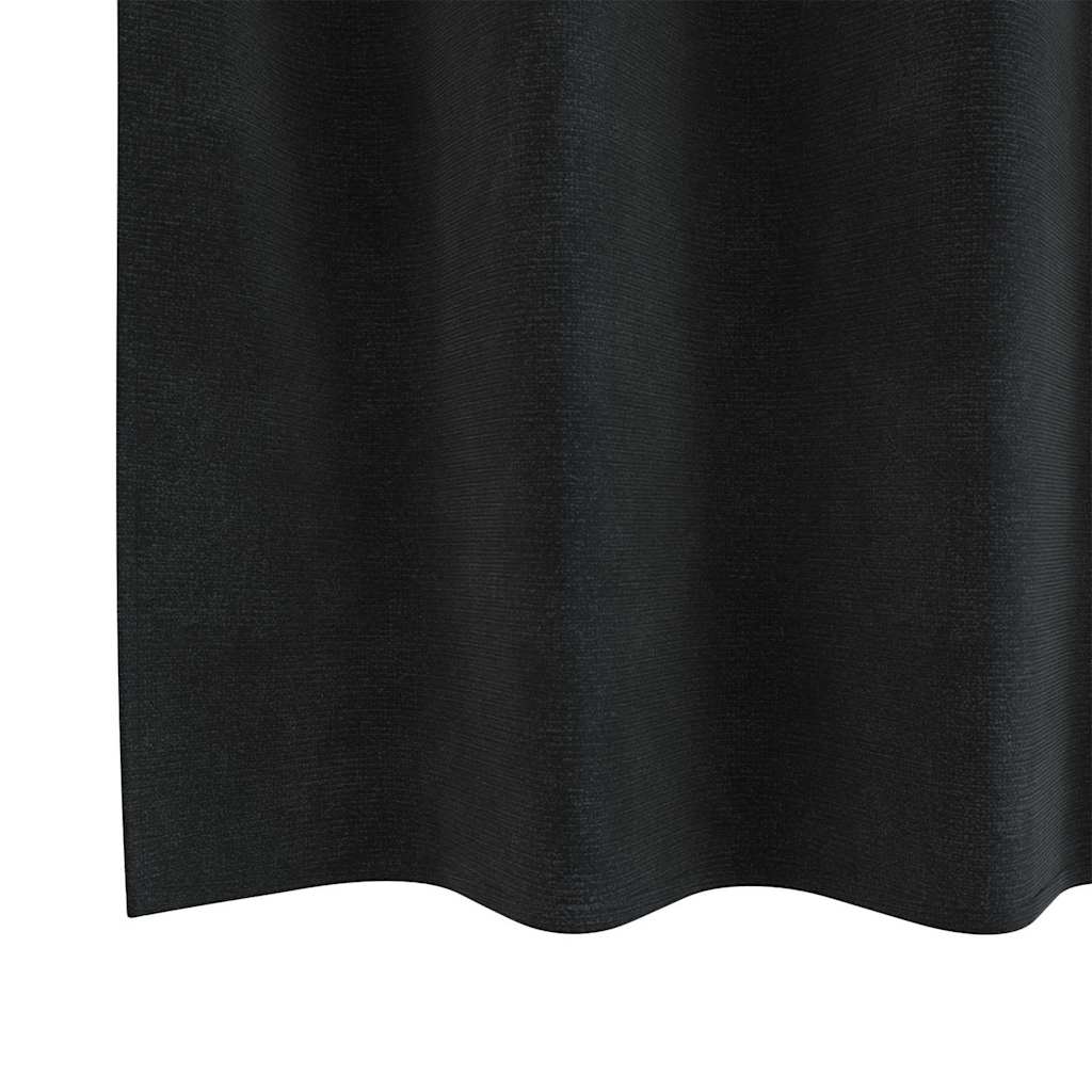 Verduisterende gordijnen 2 st Zwart 140 x 225 cm Fluweel