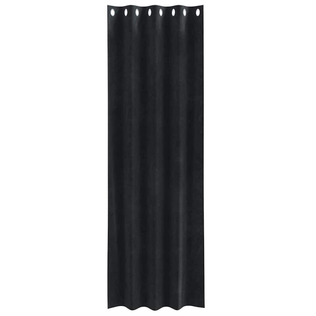 Verduisterende gordijnen 2 st Zwart 140 x 225 cm Fluweel