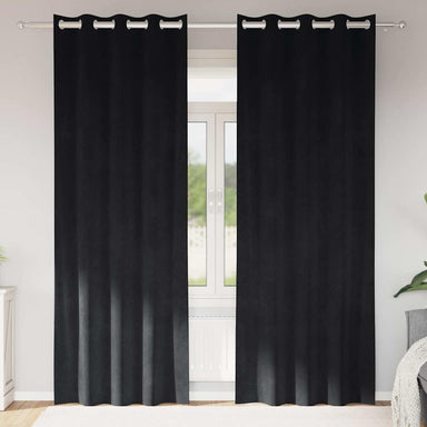 Verduisterende gordijnen 2 st Zwart 140 x 245 cm Fluweel