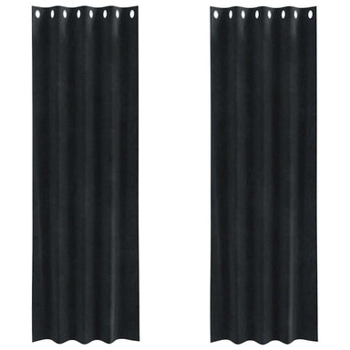 Verduisterende gordijnen 2 st Zwart 140 x 245 cm Fluweel