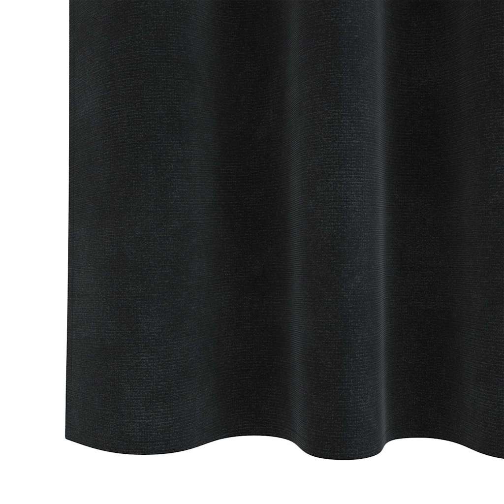 Verduisterende gordijnen 2 st Zwart 140 x 140 cm Fluweel