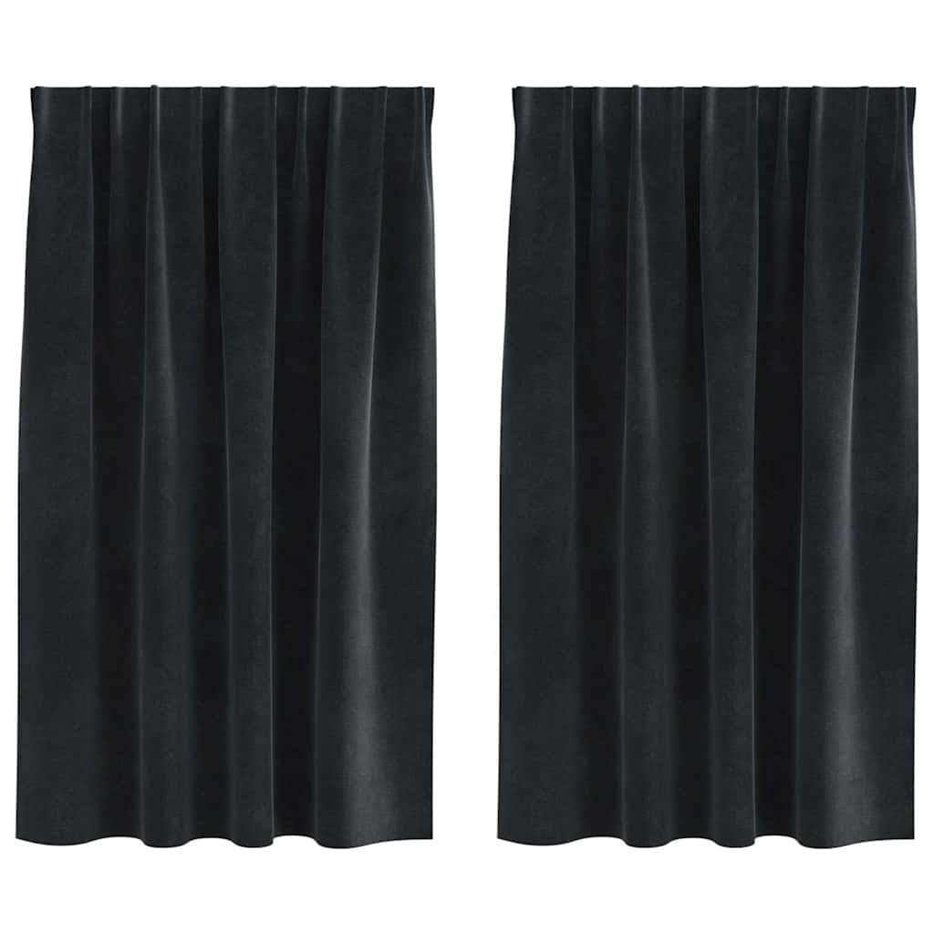 Verduisterende gordijnen 2 st Zwart 140 x 140 cm Fluweel