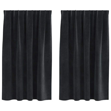 Verduisterende gordijnen 2 st Zwart 140 x 140 cm Fluweel