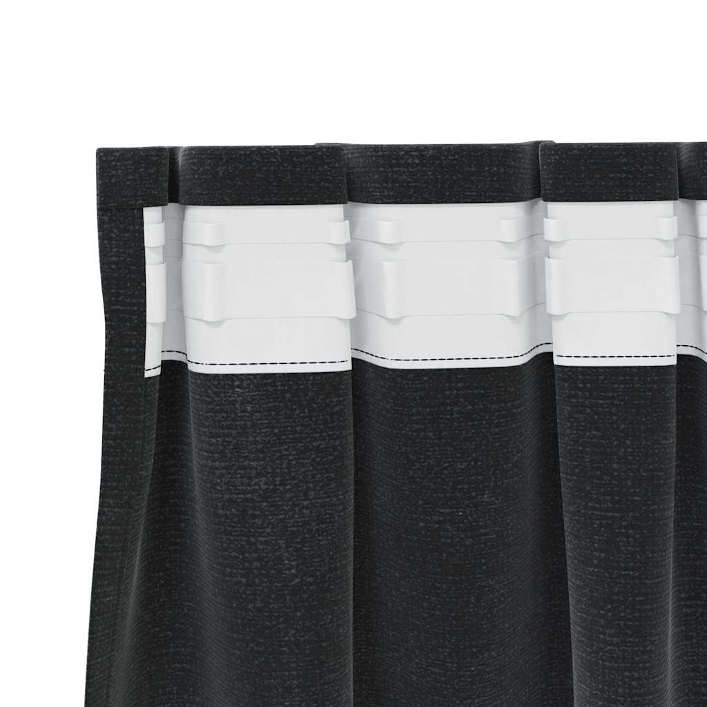 Verduisterende gordijnen 2 st Zwart 140 x 175 cm Fluweel