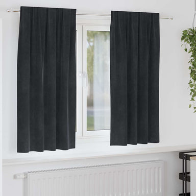 Verduisterende gordijnen 2 st Zwart 140 x 175 cm Fluweel