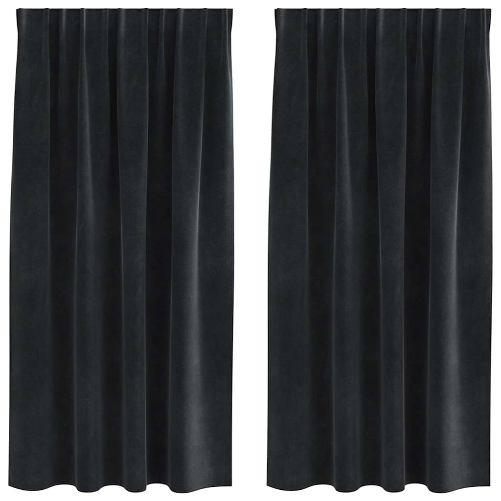 Verduisterende gordijnen 2 st Zwart 140 x 175 cm Fluweel