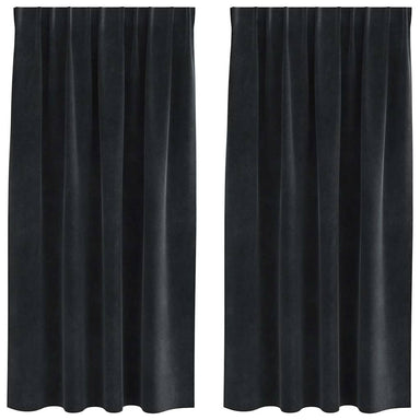 Verduisterende gordijnen 2 st Zwart 140 x 175 cm Fluweel