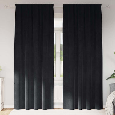 Verduisterende gordijnen 2 st Zwart 140 x 225 cm Fluweel