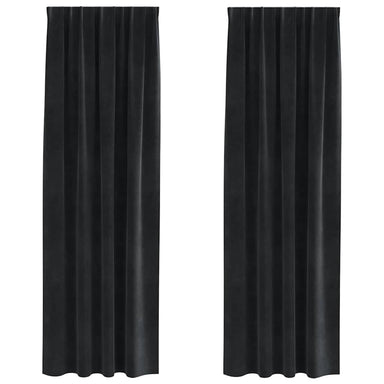 Verduisterende gordijnen 2 st Zwart 140 x 245 cm Fluweel