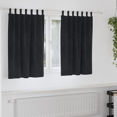 Verduisterende gordijnen 2 st Zwart 140 x 140 cm Fluweel