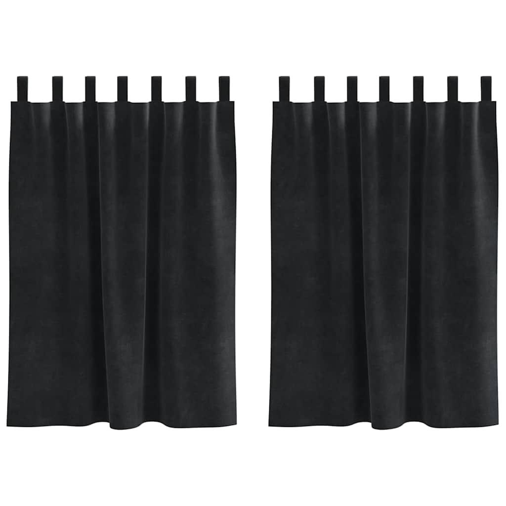 Verduisterende gordijnen 2 st Zwart 140 x 140 cm Fluweel