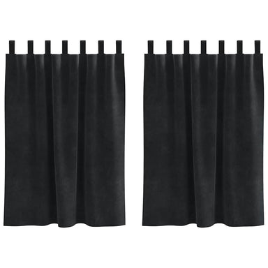 Verduisterende gordijnen 2 st Zwart 140 x 140 cm Fluweel