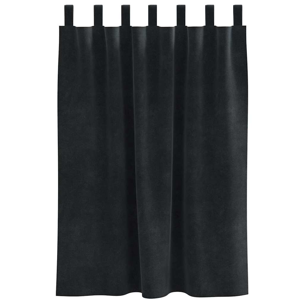 Verduisterende gordijnen 2 st Zwart 140 x 140 cm Fluweel