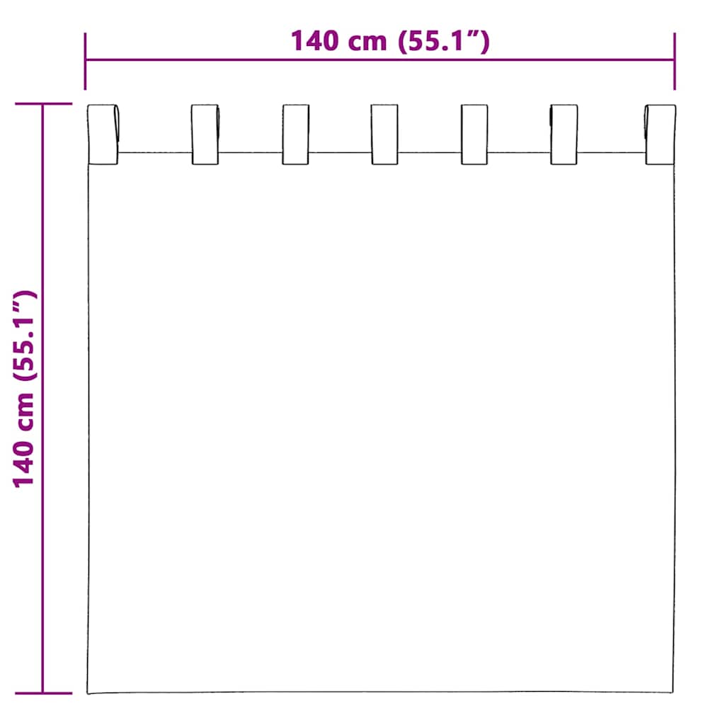 Verduisterende gordijnen 2 st Zwart 140 x 140 cm Fluweel