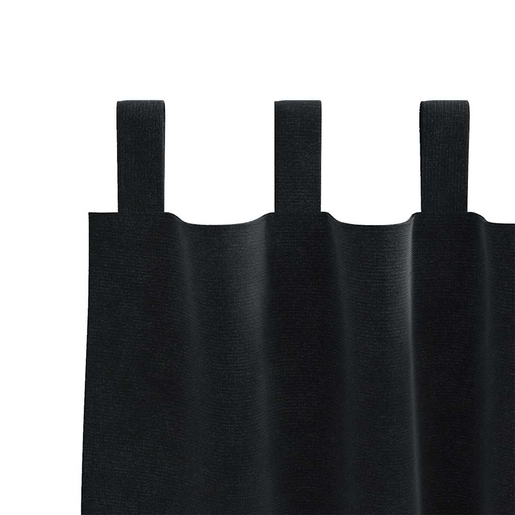 Verduisterende gordijnen 2 st Zwart 140 x 175 cm Fluweel