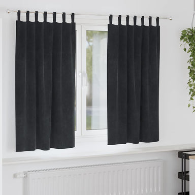 Verduisterende gordijnen 2 st Zwart 140 x 175 cm Fluweel