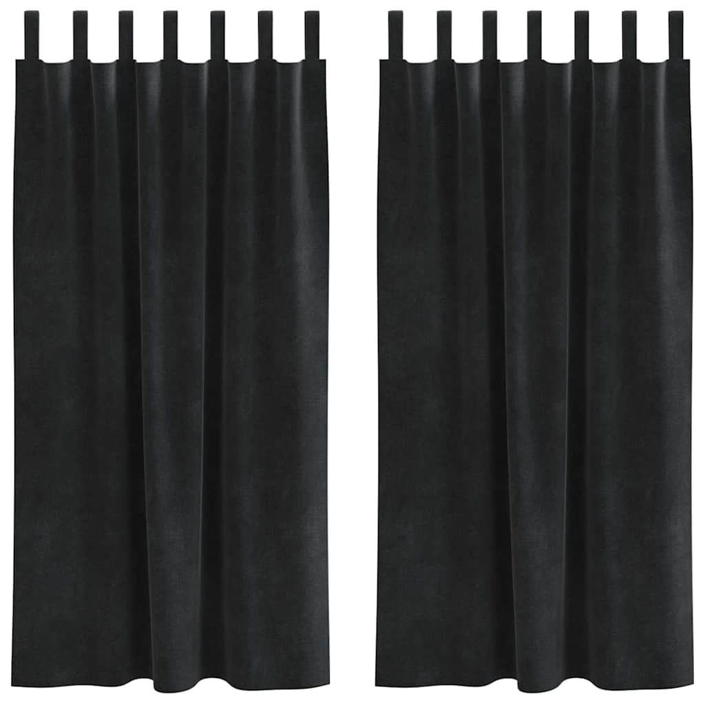 Verduisterende gordijnen 2 st Zwart 140 x 175 cm Fluweel