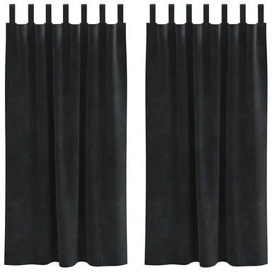Verduisterende gordijnen 2 st Zwart 140 x 175 cm Fluweel