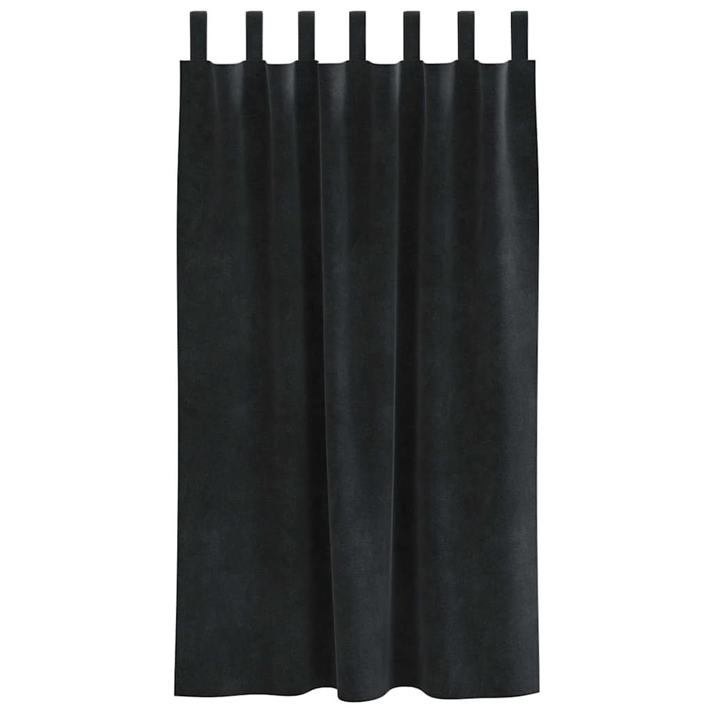 Verduisterende gordijnen 2 st Zwart 140 x 175 cm Fluweel