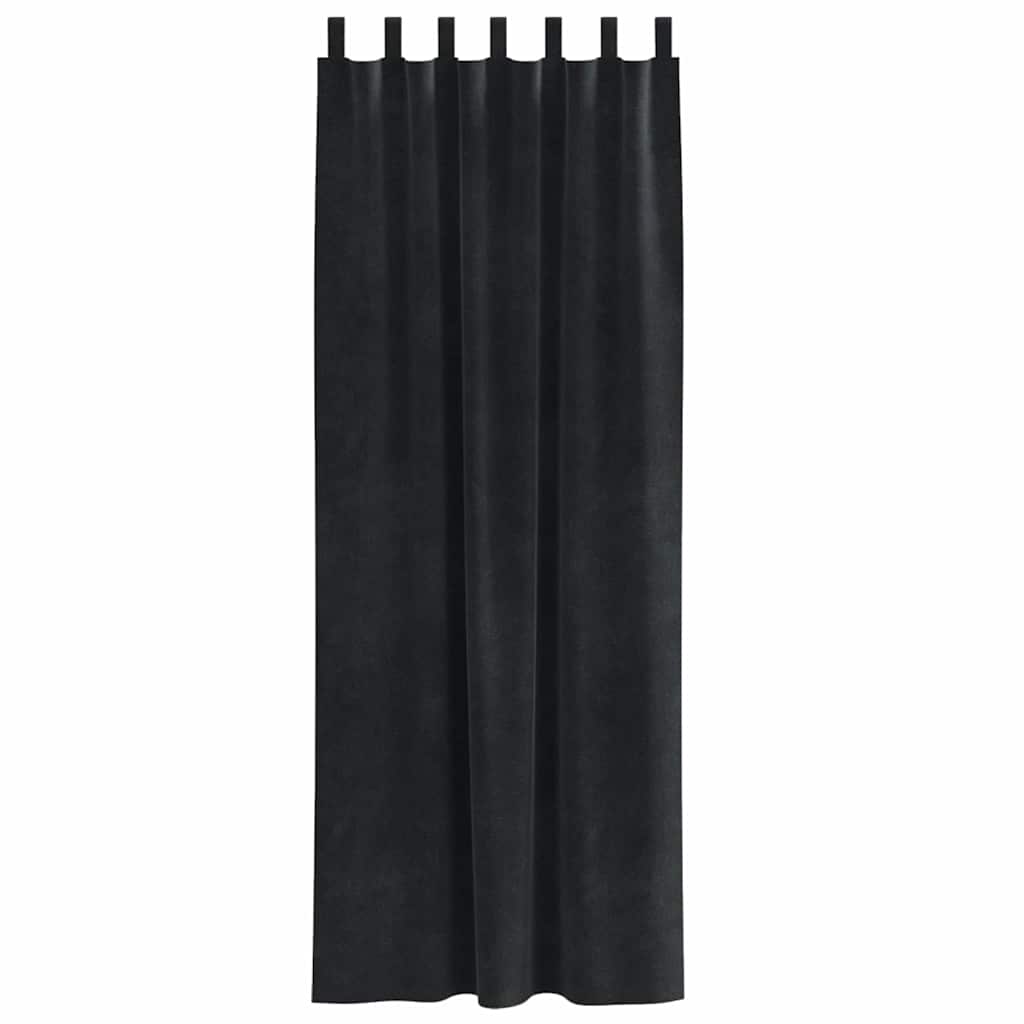 Verduisterende gordijnen 2 st Zwart 140 x 225 cm Fluweel