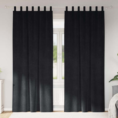 Verduisterende gordijnen 2 st Zwart 140 x 245 cm Fluweel