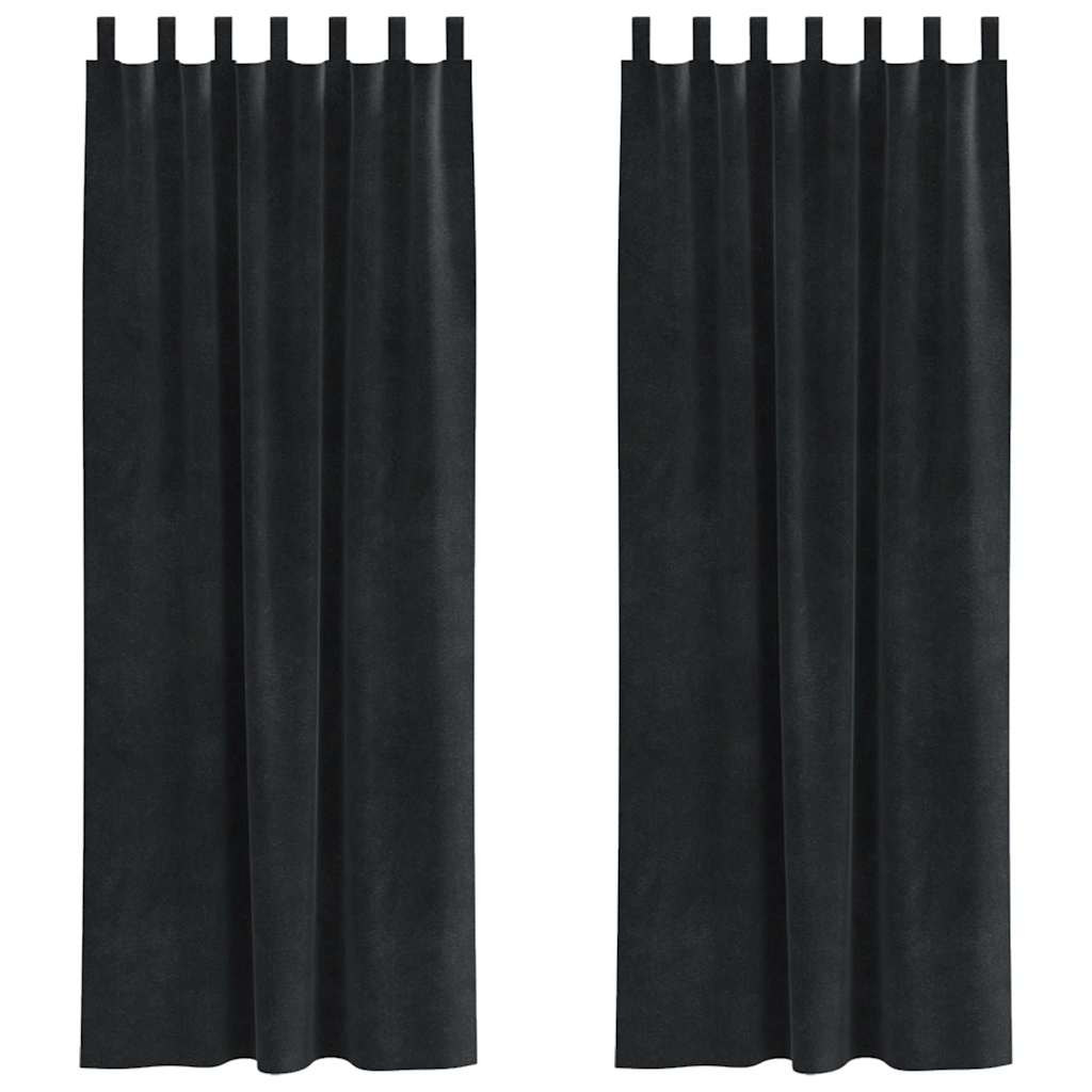 Verduisterende gordijnen 2 st Zwart 140 x 245 cm Fluweel
