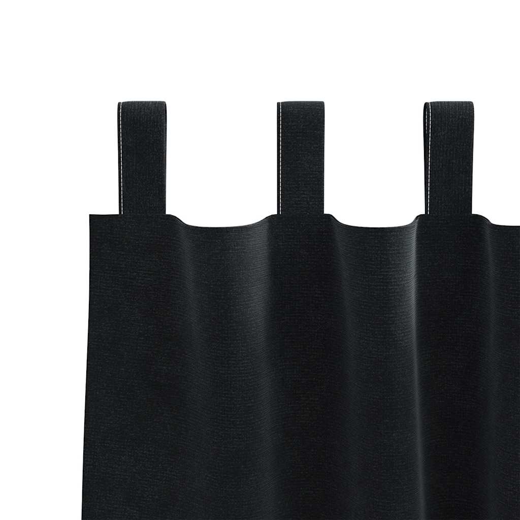 Verduisterende gordijnen 2 st Zwart 140 x 260 cm Fluweel