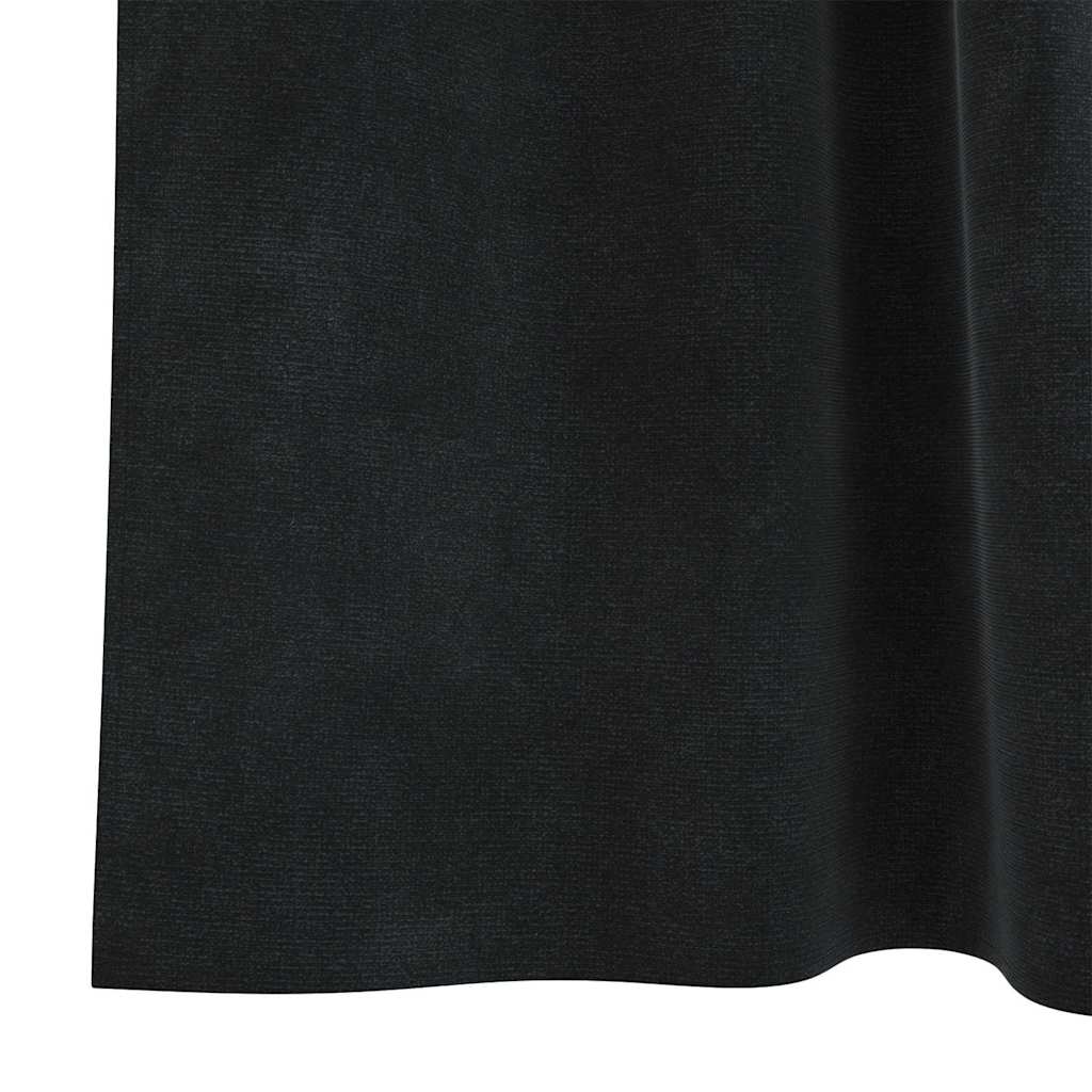 Verduisterende gordijnen 2 st Zwart 140 x 260 cm Fluweel