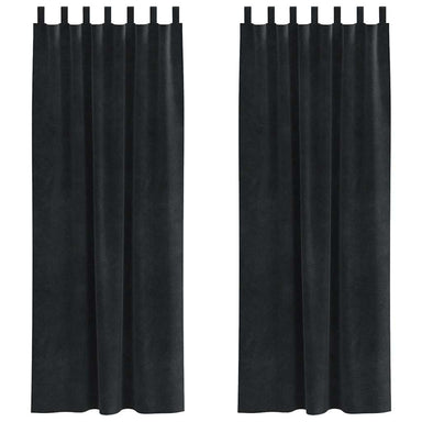Verduisterende gordijnen 2 st Zwart 140 x 260 cm Fluweel