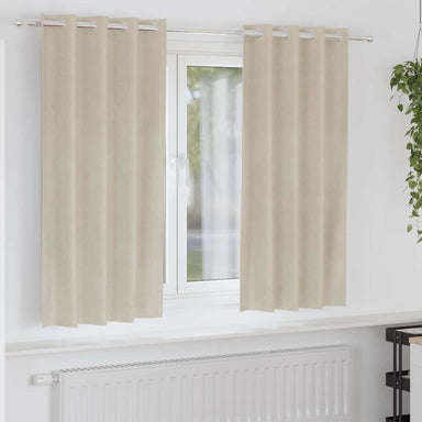 Verduisterende gordijnen 2 st Crème 140 x 175 cm Fluweel
