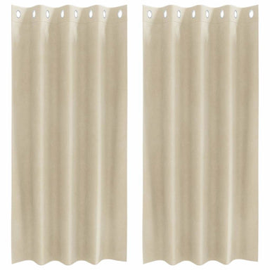 Verduisterende gordijnen 2 st Crème 140 x 175 cm Fluweel