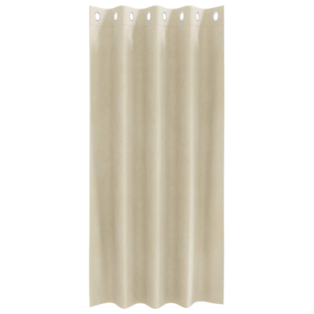 Verduisterende gordijnen 2 st Crème 140 x 175 cm Fluweel