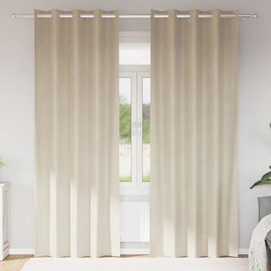 Verduisterende gordijnen 2 st Crème 140 x 225 cm Fluweel
