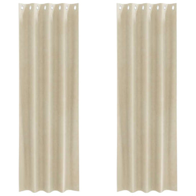 Verduisterende gordijnen 2 st Crème 140 x 225 cm Fluweel