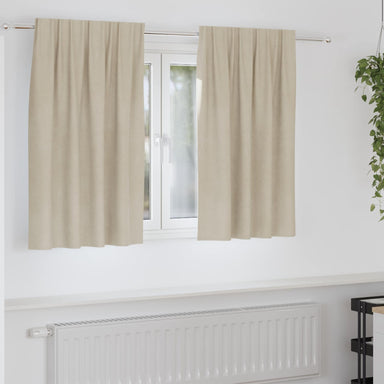 Verduisterende gordijnen 2 st Crème 140 x 140 cm Fluweel