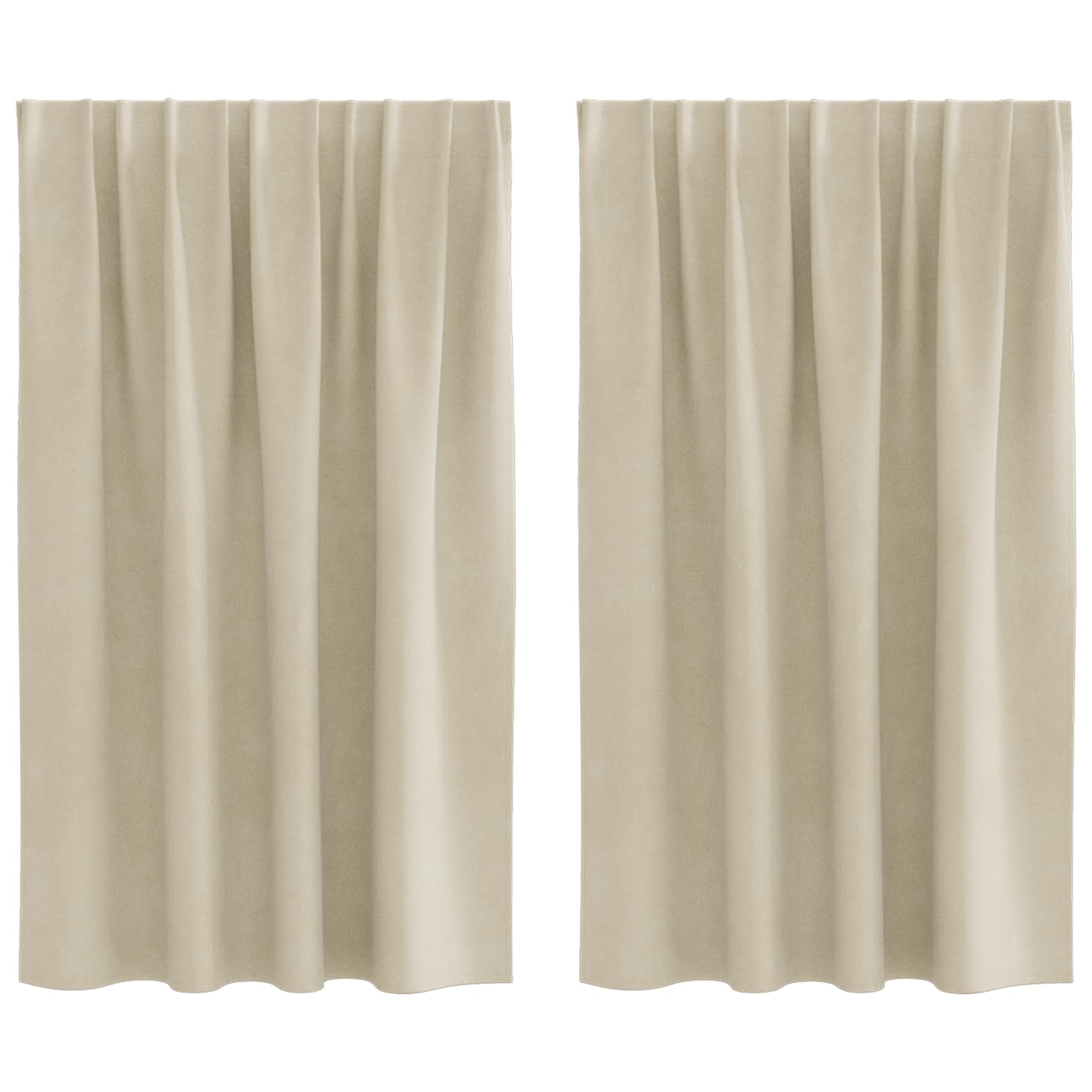 Verduisterende gordijnen 2 st Crème 140 x 140 cm Fluweel
