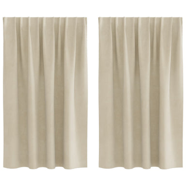 Verduisterende gordijnen 2 st Crème 140 x 140 cm Fluweel