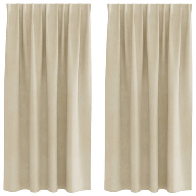 Verduisterende gordijnen 2 st Crème 140 x 175 cm Fluweel