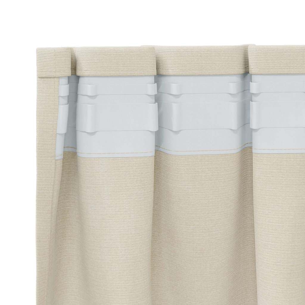 Verduisterende gordijnen 2 st Crème 140 x 225 cm Fluweel