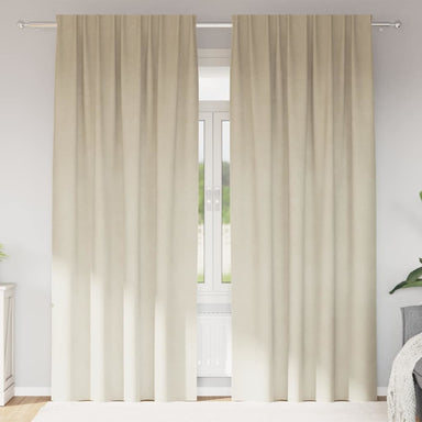 Verduisterende gordijnen 2 st Crème 140 x 225 cm Fluweel